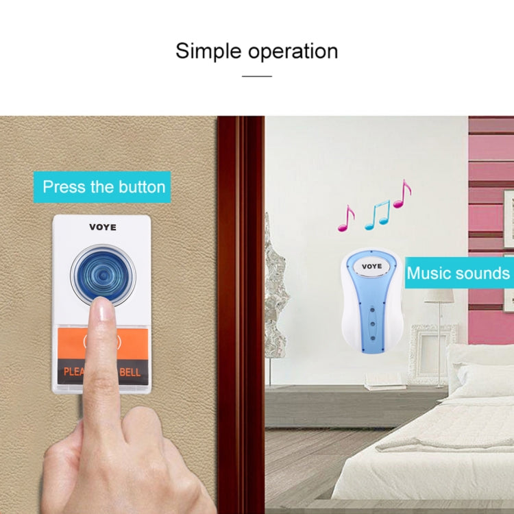 VOYE V008A Home Music Remote Control Wireless Doorbell with 38 Polyphony Sounds, US Plug, V008A VOYE V008A Home Music Remote Control Wireless Doorbell with 38 Polyphony Sounds, US Plug, V008A